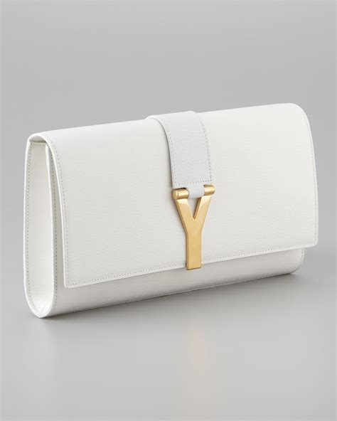 white YSL clutch